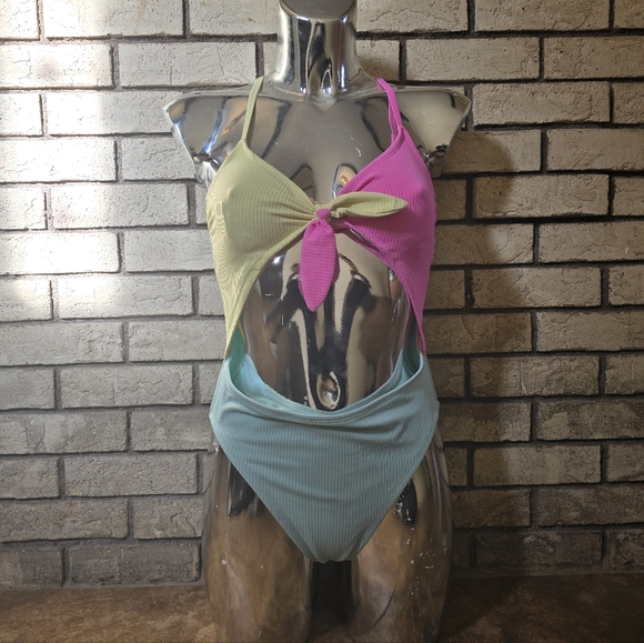 Multicolored Bow Tied XHLN Monokini